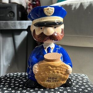 Vintage Ceramic Art4Art 2002 Bobble Buddy Police: Make My Day Bank Officer